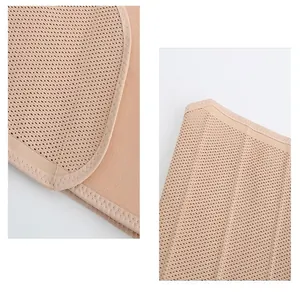 Detailed view of the high-quality breathable mesh and stitching on a nude waist trainer