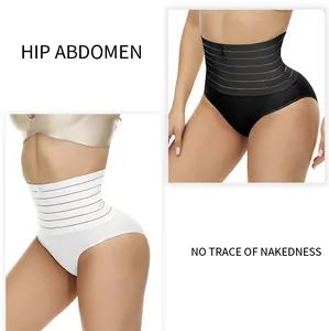 Culotte gainante professionnelle à taille haute en coton sans couture noir et blanc