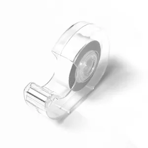 Transparent double-sided body tape with clear dispenser for anti-exposure clothing use.