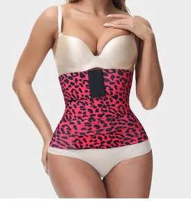 Powerful pink leopard print sweat waist trainer belt for women sports workout fitness