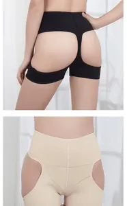 Close-up detail of women's high-waisted tummy control and butt lifting shapewear