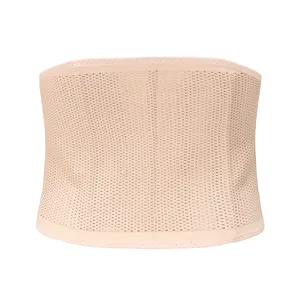 Breathable mesh waist trainer in beige color for effective body shaping and support