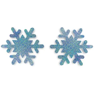 Glitzernde holografische Schneeflocken-Brustwarzenabdeckungen für Weihnachtsfeiern