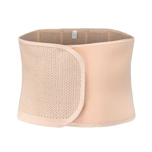Breathable nude waist trainer belt with adjustable velcro closure for sports