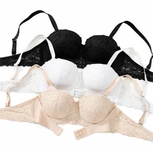 Sexy Push-up-BHs aus floraler Spitze in den Farben Schwarz Weiß und Beige