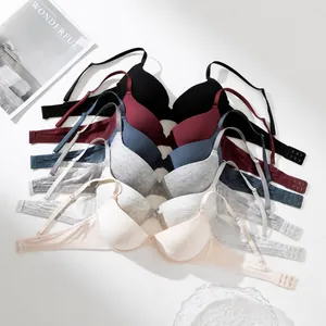 Women's European Style Letter Print Push Up Bra Seamless Breathable Comfortable Padded Lingerie Top For Daily Wear Lingerie