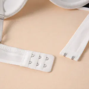 Minimalist seamless white push-up bra with adjustable hook-and-eye back closure