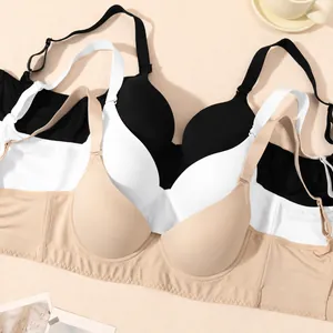 Set di tre reggiseni push-up senza cuciture con spalline larghe regolabili per il comfort