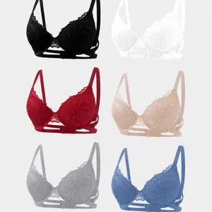 Reggiseni push-up sexy in pizzo in sei colori assortiti con elegante design posteriore