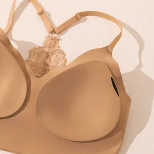 Nahtloser Push-up-BH in Nude mit elegantem Spitzen-Rückendetail für tollen Komfort