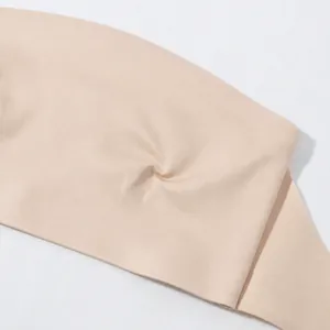 Premium seamless ice silk strapless bandeau bra in nude color for invisible daily wear