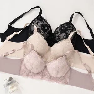 Soutiens-gorge push-up en dentelle avec armatures pour femmes en plusieurs coloris élégants