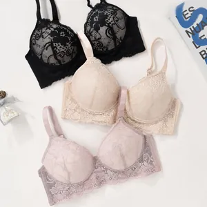 Ensemble de soutiens-gorge sexy en dentelle florale avec armatures et maintien