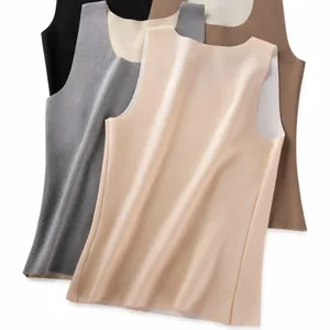 Nahtloses Thermo-Unterhemd für Damen mit Fleece-Futter und U-Ausschnitt
