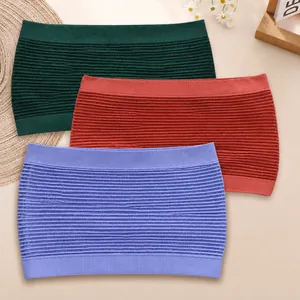 Seamless ribbed tube tops in multiple colors for a comfortable and secure fit.