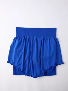 Falda de yoga azul de dos piezas de cintura alta para correr, fitness y entrenamiento