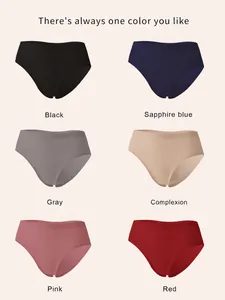 Vue détaillée de culottes sans couture en soie glacée pour femmes en six couleurs.
