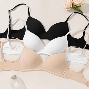 Bequeme nahtlose dünne wattierte BHs in Schwarz, Weiß und Nude für den täglichen Gebrauch