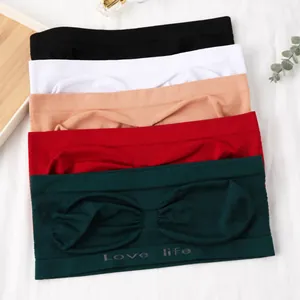 Ensemble de hauts bandeau froncés sans bretelles en maille respirante multicolore