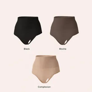 Professional high-waisted seamless tummy control thong for women in three colors