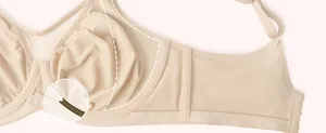 Close-up detail of the unlined plus size underwire bra showing internal support structure