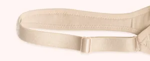Detailed close-up showing the adjustable strap and elastic side wing on an unlined T-shirt bra