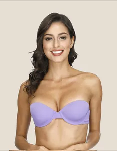Professional lavender strapless push up bra ideal for evening dresses and formal events