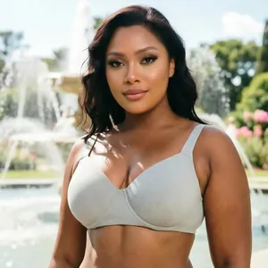 Elegante minimizer-bh in grote maten met beugel, ademende katoenen lingerie