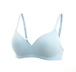 Reggiseno senza cuciture azzurro senza ferretto con spalline regolabili per il comfort