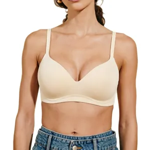 Reggiseno push-up senza cuciture e senza ferretto da donna con supporto morbido nude