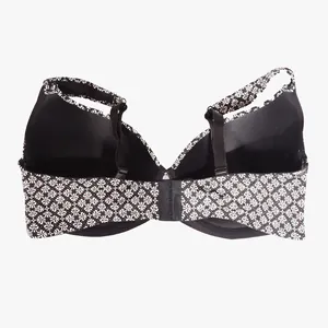 Vista posteriore dettagliata di reggiseno stampato taglie forti con spalline regolabili