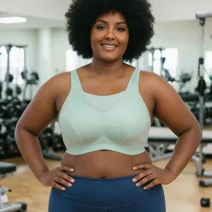 Dames Plus Size Sportbeha Hoge Ondersteuning Volledige Dekking Minimizer Schokbestendig Nylon Yoga Gym Top Voor Grote Borsten