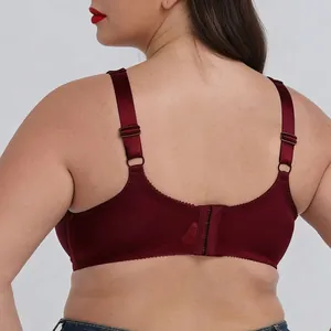 Großes burgunderrotes Damen-Bustier mit breiten verstellbaren Schultergurten Rückansicht