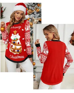 Détails avant et arrière d'un pull de Noël rouge avec un chat blanc mignon et guirlandes