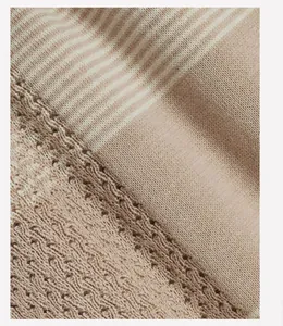 Macro detail of men's knitted Polo shirt fabric showing textured eyelet patterns