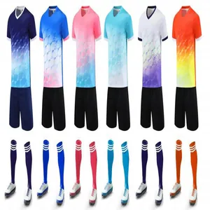 Ensembles de maillots de foot respirants multicolores avec un motif unique en écailles.