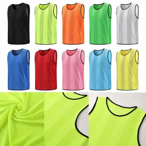 Atmungsaktive Mesh Fußball Trainingsweste Sportliches Trikot Scrimmage Pinny Für Mannschaftssport Schule Erwachsene Kinder Training Top
