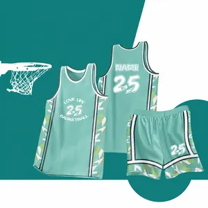 Completo da basket verde menta in stile americano per allenamento sportivo uomo