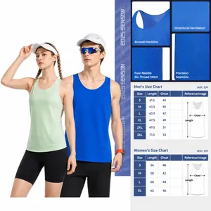 Breathable quick-dry running tank top for men and women with mesh ventilation design