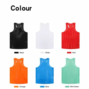 Quick-dry mesh running tank tops in multiple colors for marathon and fitness