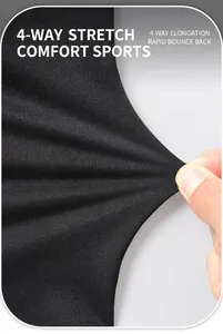 Gros plan sur tissu mesh sport noir extensible 4 directions à séchage rapide
