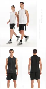 Vue détaillée du débardeur de sport à séchage rapide et du short pour le fitness.