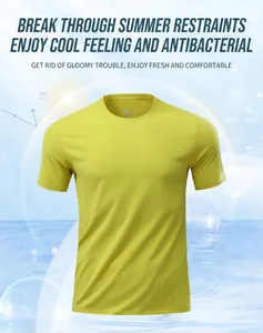 T-shirt de sport jaune pour homme à séchage rapide sur fond estival rafraîchissant
