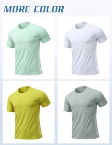 T-shirts de sport pour hommes en soie glacée à séchage rapide, plusieurs couleurs