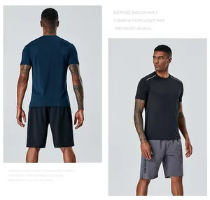 Vues détaillées avant et arrière d'un t-shirt de sport respirant à manches courtes pour homme