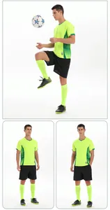 Detailansicht eines neongrünen und schwarzen Fußball-Trainingssets mit Socken