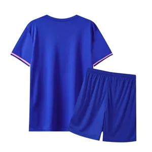 Rückansicht eines königsblauen, schnelltrocknenden Fußballtrikot-Sets für das Training.