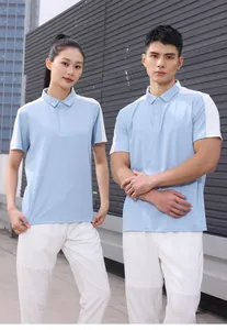 Sporty quick-dry polo shirts for men and women in a modern outdoor setting
