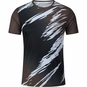 T-shirt de sport respirant à séchage rapide avec motif graphique de coups de pinceau