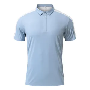 Men's outdoor quick-dry short-sleeve Polo shirt with white shoulder accents